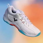 Victor S8211-AS Court Shoe [Bright White/Glossy Silver]